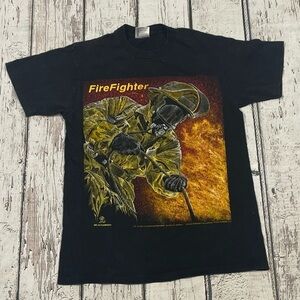 Vintage 1990s Firefighter Crewneck 90s Fireman Crewneck Tshirt